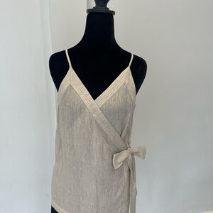 Bognar Blu NWT Linen Wrap Top - Sand/Beige - Adjustable Size S/M